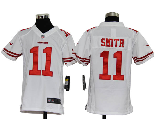 Nike White youths Game Jersey San Francisco 49ers 11 Alex Smith